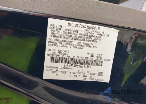 2009 Ford Focus Ses из США, поврежденный, VIN 1FAHP36N59W191885